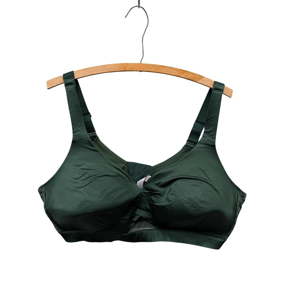Cacique Lane Bryant Comfort Bliss Lightly Lined No‎ Wire Bra Green Lace- 48D